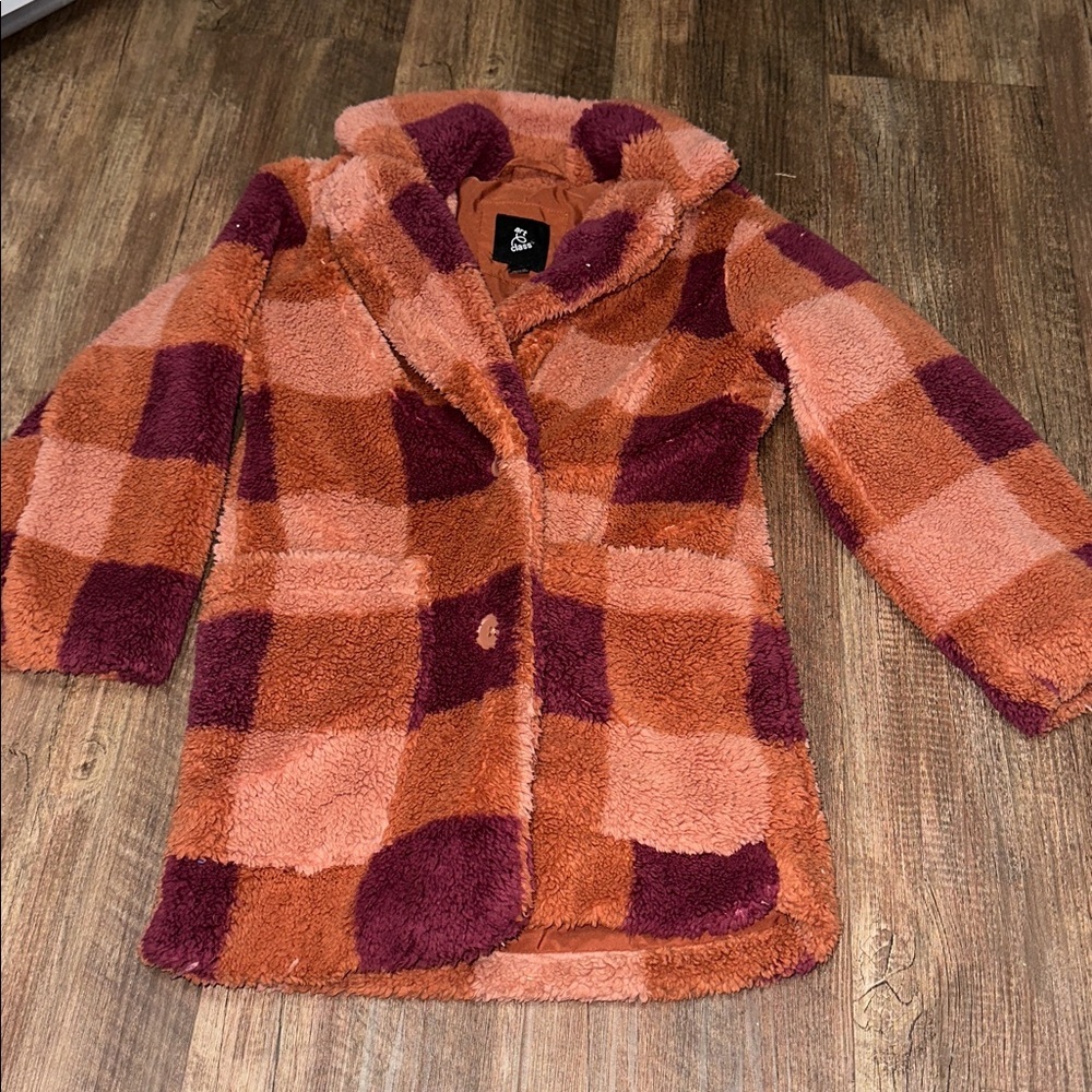 Girls‎ Sherpa Faux Fur Plaid Jacket XS 4/5 
Art Class